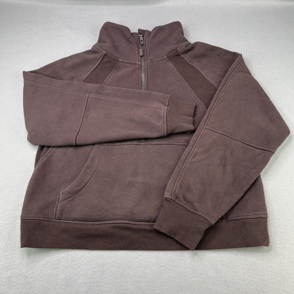 Danskin Sweatshirt Women's Medium Brown Mock Neck 1/4 Zip Pullover